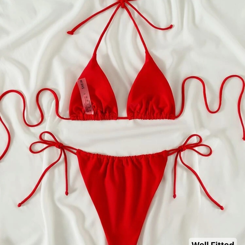 Red Triangle Bikini Set